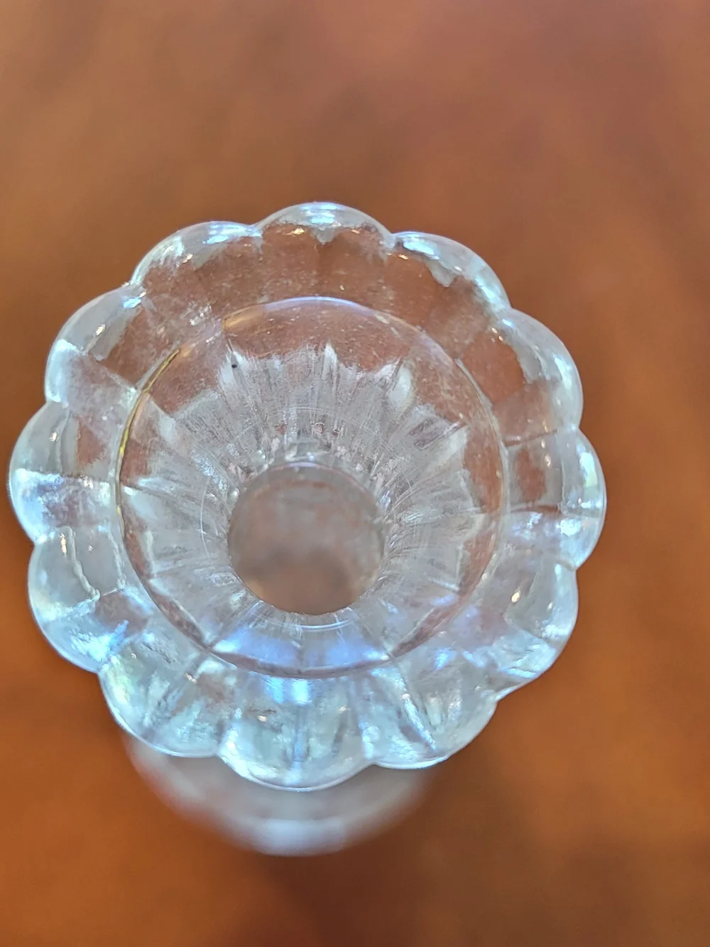 Anchor Hocking Stars and Bars Pattern Pressed‎ Glass Bud Vase 9 Inch